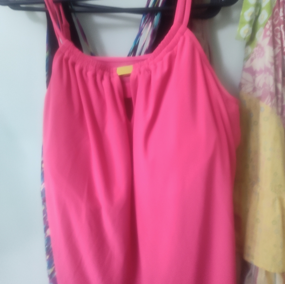 Plus size pink Tankini